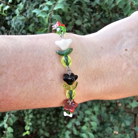 Handmade Jewelry - Colorful Heart Charm Bracelet
